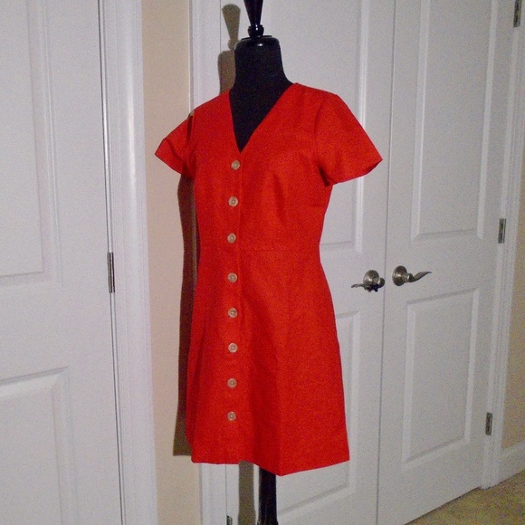ANN TAYLOR NWT Cotton Linen Button Flare Dress 4P - Picture 6 of 9